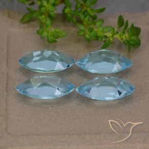 Pedras preciosas de Topázio Azul Suíço natural de 5.25 ct, Marquesa, VVS-VS