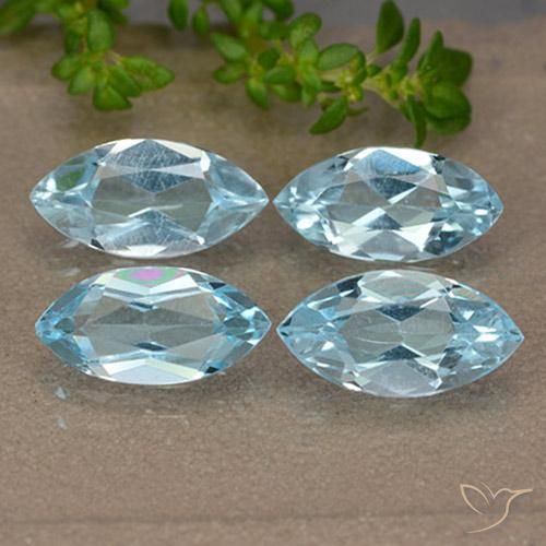 Pedras preciosas de Topázio Céu azul natural de 4.88 ct, Marquesa, VVS-VS