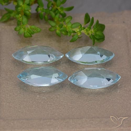 Pedras preciosas de Topázio Céu azul natural de 4.88 ct, Marquesa, VVS-VS