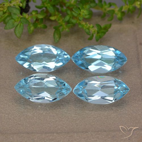 5.60ctw Natural Azul Suíço Topázio, Marquesa, VVS-VS