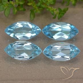 Pedras preciosas de Topázio Azul Suíço natural de 5.60 ct, Marquesa, VVS-VS