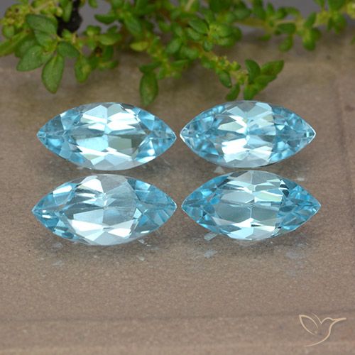 5.06ctw Natural Azul Suíço Topázio, Marquesa, VVS-VS
