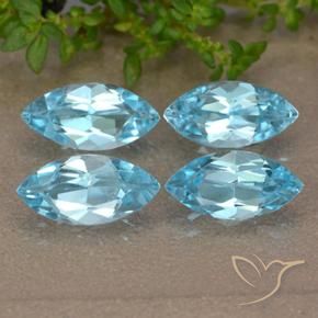 Pedras preciosas de Topázio Azul Suíço natural de 5.06 ct, Marquesa, VVS-VS