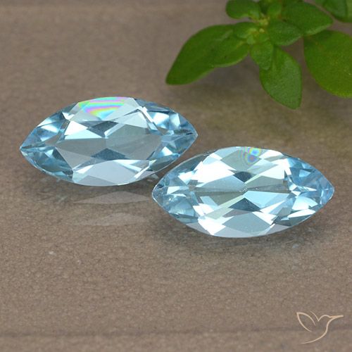 2.47ctw Natural Céu azul Topázio, Marquesa, VVS-VS