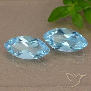 Pedras preciosas de Topázio Céu azul natural de 2.47 ct, Marquesa, VVS-VS