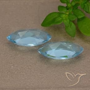 Pedras preciosas de Topázio Céu azul natural de 2.47 ct, Marquesa, VVS-VS