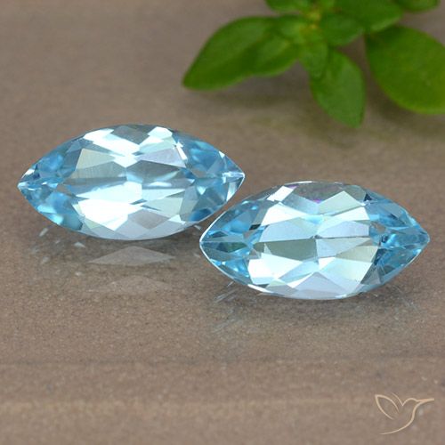 2.46ctw Natural Azul Suíço Topázio, Marquesa, VVS-VS