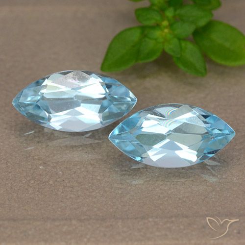 2.62ctw Natural Céu azul Topázio, Marquesa, VVS-VS