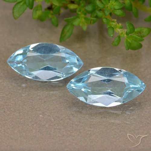 2.22ctw Natural Céu azul Topázio, Marquesa, VVS-VS