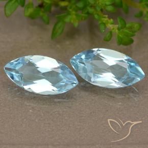 Pedras preciosas de Topázio Céu azul natural de 2.22 ct, Marquesa, VVS-VS