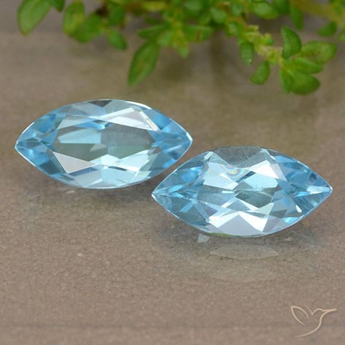 2.55ctw Natural Azul Suíço Topázio, Marquesa, VVS-VS