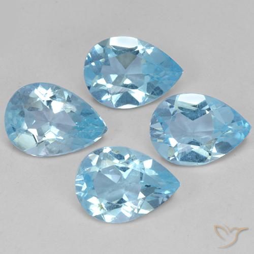 2.96ctw Natural Céu azul Topázio, Formato de pêra, VVS-VS