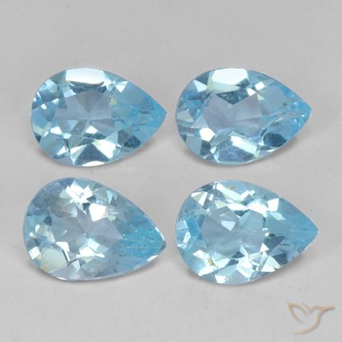 Pedras preciosas de Topázio Céu azul natural de 2.96 ct, Formato de pêra, VVS-VS