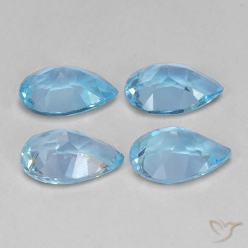 Pedras preciosas de Topázio Céu azul natural de 2.96 ct, Formato de pêra, VVS-VS