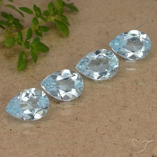 Pedras preciosas de Topázio Céu azul natural de 3.10 ct, Formato de pêra, VVS-VS