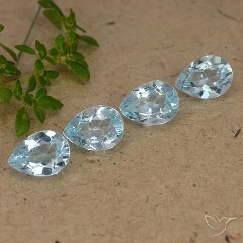 Pedras preciosas de Topázio Céu azul natural de 3.47 ct, Formato de pêra, VVS-VS