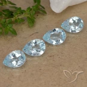 Pedras preciosas de Topázio Céu azul natural de 3.09 ct, Formato de pêra, VVS-VS
