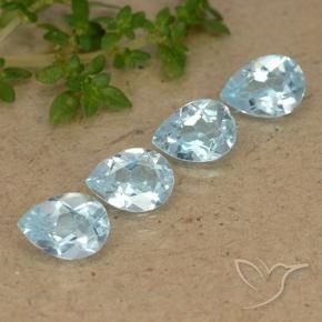 Pedras preciosas de Topázio Céu azul natural de 3.31 ct, Formato de pêra, VVS-VS