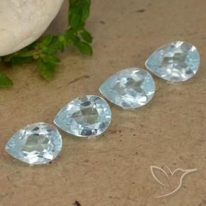 Pedras preciosas de Topázio Céu azul natural de 3.45 ct, Formato de pêra, VVS-VS