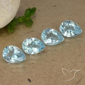 Pedras preciosas de Topázio Céu azul natural de 3.48 ct, Formato de pêra, VVS-VS