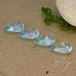 Pedras preciosas de Topázio Céu azul natural de 3.48 ct, Formato de pêra, VVS-VS