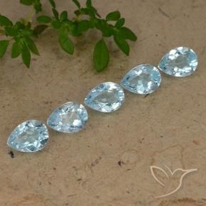 Pedras preciosas de Topázio Céu azul natural de 4.29 ct, Formato de pêra, VVS-VS