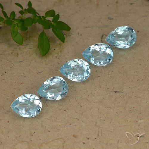 Pedras preciosas de Topázio Azul Suíço natural de 4.16 ct, Formato de pêra, VVS-VS