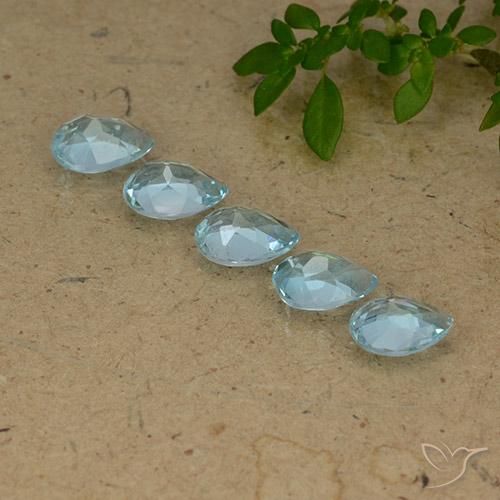 Pedras preciosas de Topázio Azul Suíço natural de 4.16 ct, Formato de pêra, VVS-VS