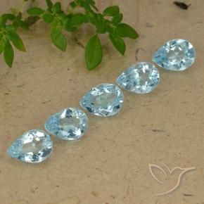 Pedras preciosas de Topázio Céu azul natural de 3.83 ct, Formato de pêra, VVS-VS
