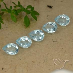 Pedras preciosas de Topázio Céu azul natural de 4.41 ct, Formato de pêra, VVS-VS