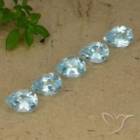 Pedras preciosas de Topázio Céu azul natural de 4.25 ct, Formato de pêra, VVS-VS