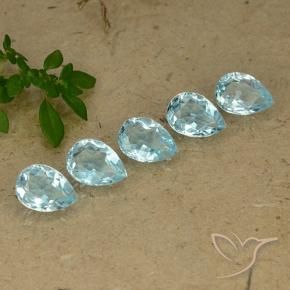 Pedras preciosas de Topázio Céu azul natural de 4.43 ct, Formato de pêra, VVS-VS