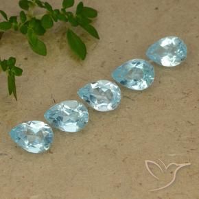 Pedras preciosas de Topázio Céu azul natural de 3.74 ct, Formato de pêra, VVS-VS