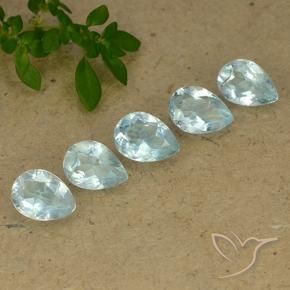 Pedras preciosas de Topázio Céu azul natural de 4.06 ct, Formato de pêra, VVS-VS