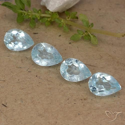 3.49ctw Natural Céu azul Topázio, Formato de pêra, VVS-VS