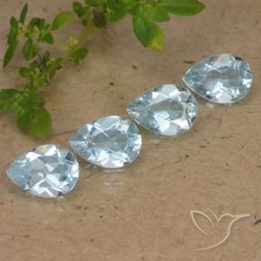 Pedras preciosas de Topázio Céu azul natural de 3.45 ct, Formato de pêra, VVS-VS