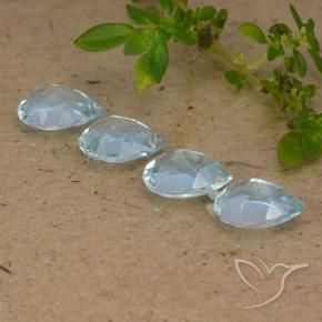 Pedras preciosas de Topázio Céu azul natural de 3.45 ct, Formato de pêra, VVS-VS