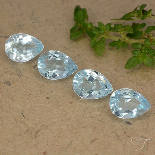 3.58ctw Natural Céu azul Topázio, Formato de pêra, VVS-VS