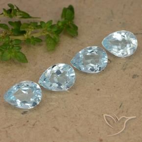 Pedras preciosas de Topázio Céu azul natural de 3.58 ct, Formato de pêra, VVS-VS