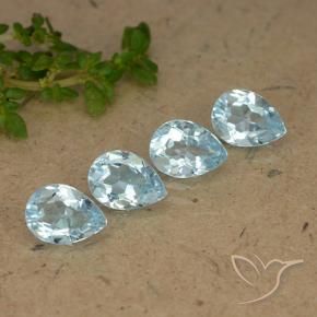 Pedras preciosas de Topázio Céu azul natural de 3.42 ct, Formato de pêra, VVS-VS