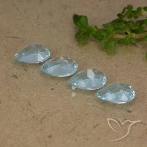 Pedras preciosas de Topázio Céu azul natural de 3.42 ct, Formato de pêra, VVS-VS