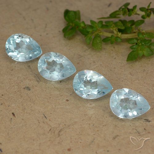 3.59ctw Natural Céu azul Topázio, Formato de pêra, VVS-VS