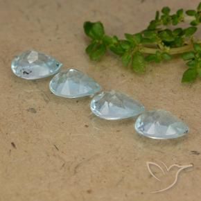Pedras preciosas de Topázio Céu azul natural de 3.59 ct, Formato de pêra, VVS-VS