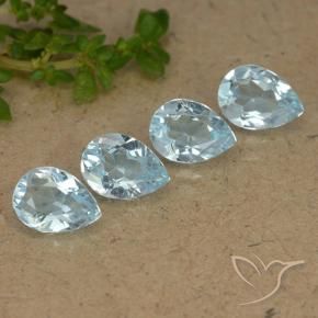 Pedras preciosas de Topázio Céu azul natural de 3.41 ct, Formato de pêra, VVS-VS