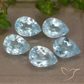 Pedras preciosas de Topázio Céu azul natural de 4.28 ct, Formato de pêra, VVS-VS