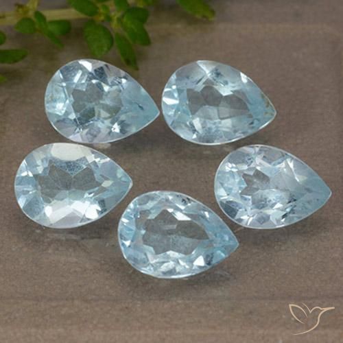 Pedras preciosas de Topázio Céu azul natural de 4.19 ct, Formato de pêra, VVS-VS