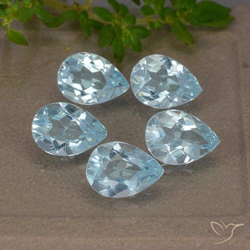 3.92ctw Natural Céu azul Topázio, Formato de pêra, VVS-VS