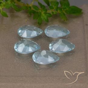 Pedras preciosas de Topázio Céu azul natural de 3.92 ct, Formato de pêra, VVS-VS