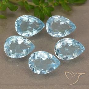 Pedras preciosas de Topázio Céu azul natural de 4.33 ct, Formato de pêra, VVS-VS