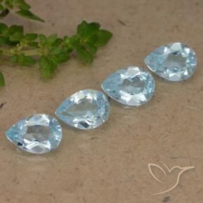 Pedras preciosas de Topázio Céu azul natural de 3.30 ct, Formato de pêra, VVS-VS